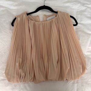 Anthropologie bubble top Nude color Pleated Women's Top